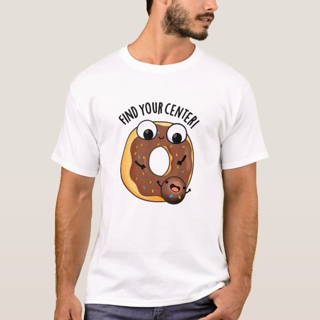 Camiseta Encuentra tu Centro Funny Donut Pun Dark BG (Anverso)
