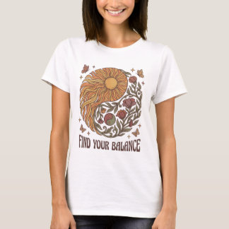 Camiseta Encuentra Tu Equilibrio Sol Vintage Retro