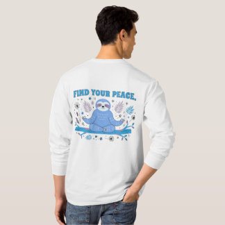 Camiseta Encuentra Tu Paz Gráfico de Perezoso Lindo