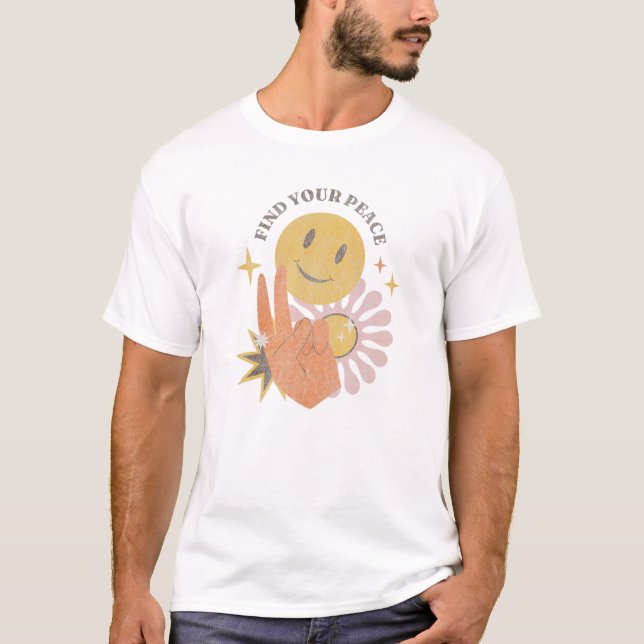 Camiseta Encuentra tu retro de paz Hippie Vintage (Anverso)