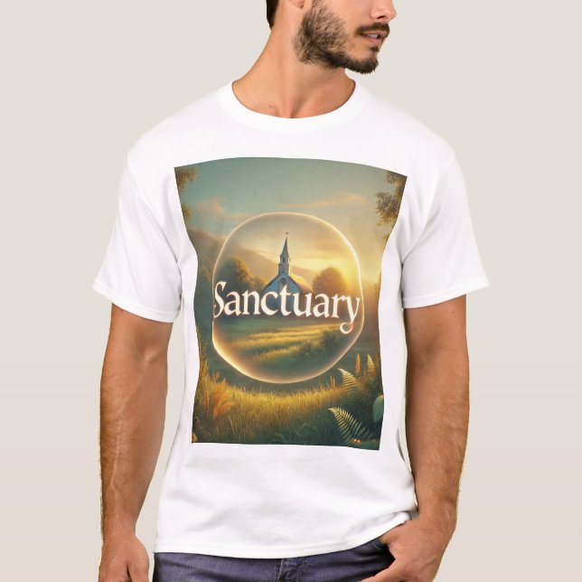 Camiseta Encuentra tu santuario - Usa tu fe con el estilo (Anverso)