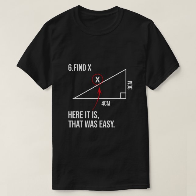 Camiseta Encuentra X Aquí Es Que Fue Una Matemática Fácil P (Diseño del anverso)