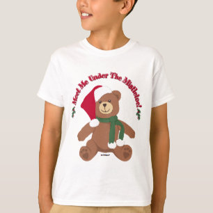 Camiseta ¡Encuentrame Bajo El Muérdago! Oso Teddy De Navida