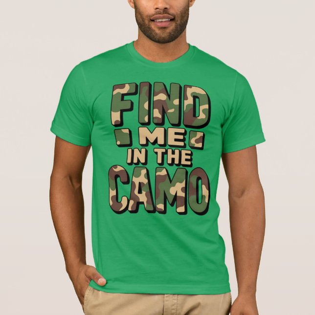 Camiseta Encuéntrame en el Camo - Graciosa Camuflaje (Anverso)