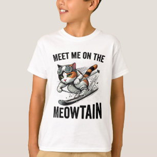 Camiseta Encuéntrame En Meowtain Un Gato Gracioso Esquiando
