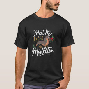 Camiseta Encuentreme Bajo El Dachshound De Muérdago