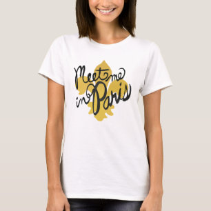 Camiseta Encuéntreme en el negro y el oro de París