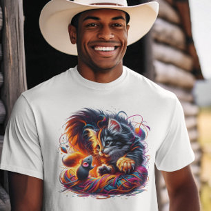 Camiseta Encuentro caprichoso: Gatitos y ratón
