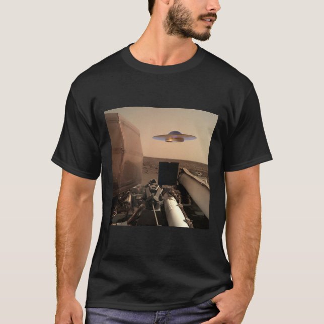 Camiseta Encuentro de Saucer de OVNI de Mars InSight Alien (Anverso)