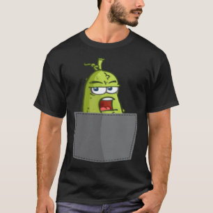 Camiseta Encurtido Comida Vegana Bolsillo Falso Pepino