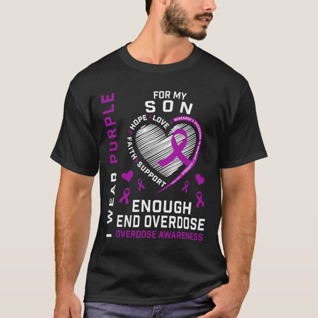 Camiseta End Overdose Awareness Shirt Enough Purple For My  (Anverso)