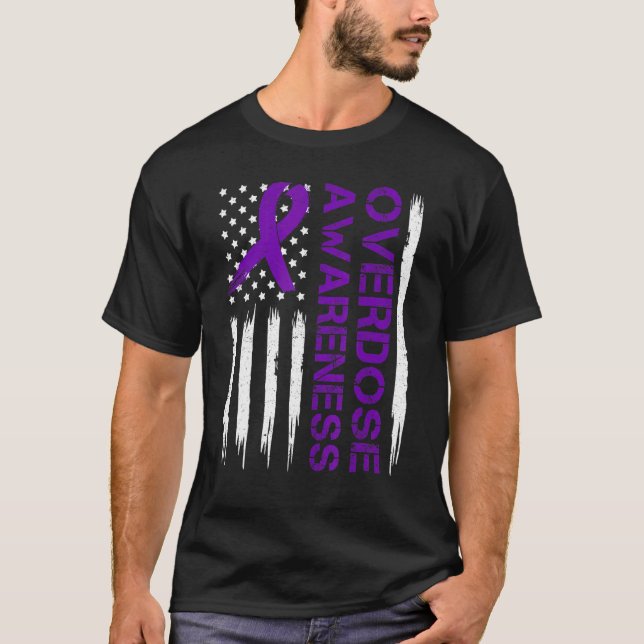 Camiseta End Overdose Pruple Ribbon Opioid Overdose Awarene (Anverso)