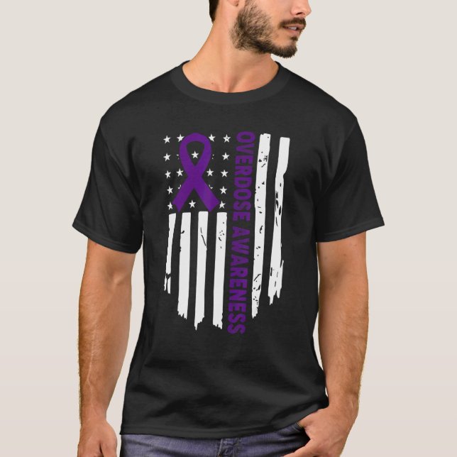 Camiseta End Overdose Pruple Ribbon Opioid Overdose Awarene (Anverso)