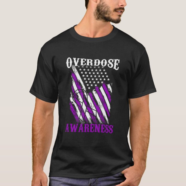 Camiseta End Overdose Pruple Ribbon Opioid Overdose Awarene (Anverso)