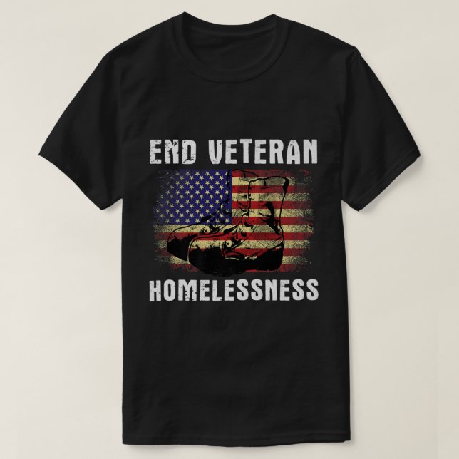 Camiseta End Veteran Homelessness Vet American Flag Homeles (Diseño del anverso)