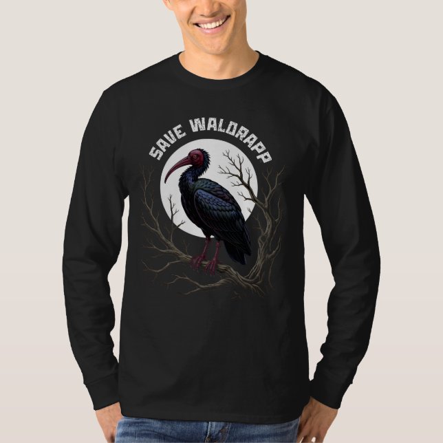 Camiseta Endangered birds: waldrapp or nortern bald ibis (Anverso)