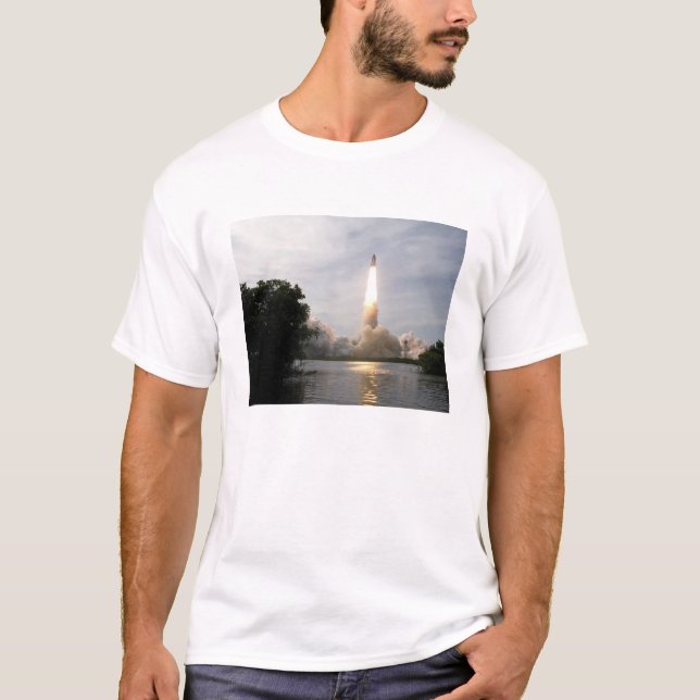 Camiseta Endeavor del transbordador espacial despega 4 (Anverso)
