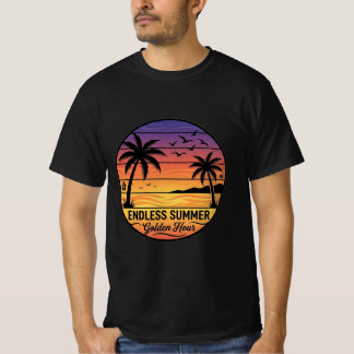 Camiseta Endless Summer Retro Sunset Beach Palm T-Shirt