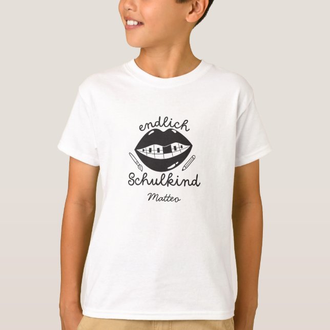 Camiseta Endlich Schulkind Schultuete 1 Klasse Einschulung (Anverso)