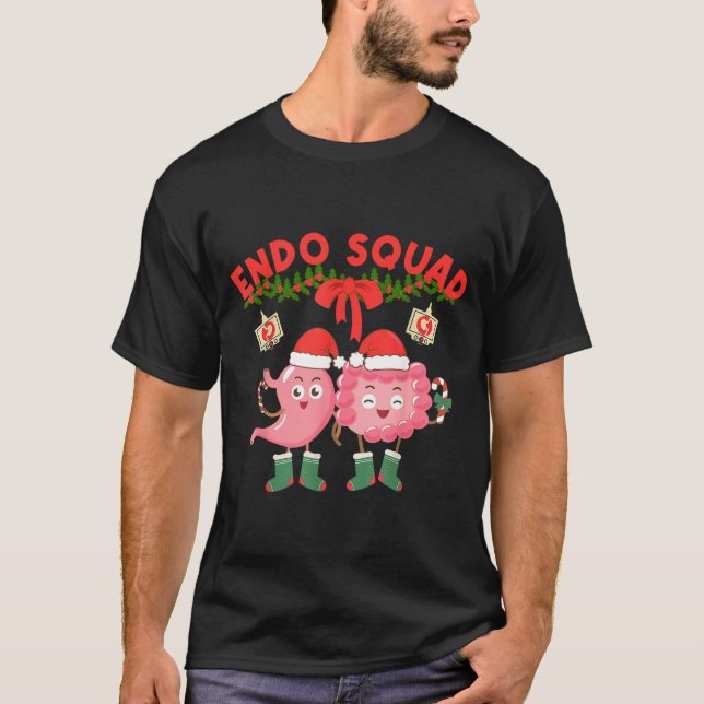 Camiseta Endo Squad Nurse Stomach Santa Hat Endoscopy Tech  (Anverso)