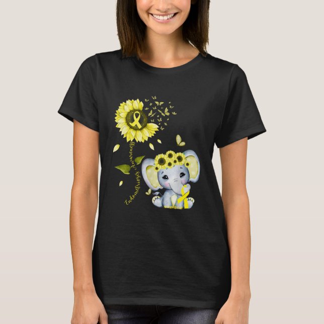 Camiseta Endometriosis Awareness Yellow Hippie Sunflower El (Anverso)