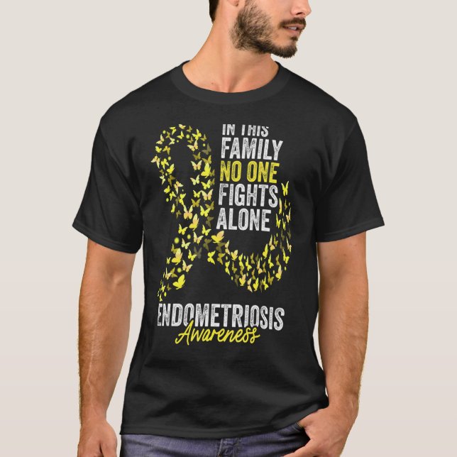 Camiseta Endometriosis Sensibilización Mes Mariposas Amaril (Anverso)