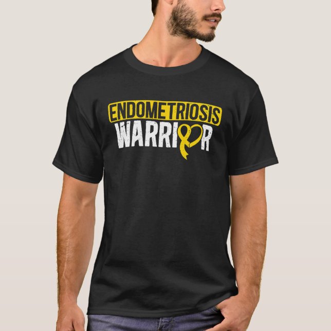 Camiseta Endometriosis Warrior Yellow Ribbon Endo Awareness (Anverso)