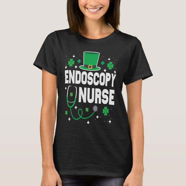 Camiseta ENDOS Nurse St Patrick's Day Lucky Nurse Shamrock (Anverso)