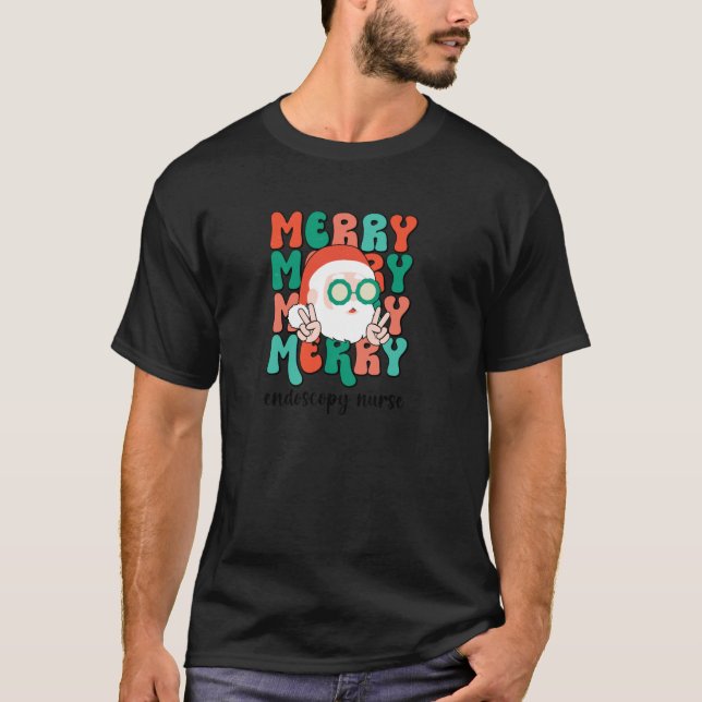 Camiseta Endoscopía de merry Navidades de enfermería Enferm (Anverso)