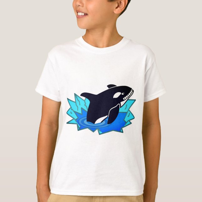 Camiseta Enemigo de la orca, pez, pingüino (Anverso)