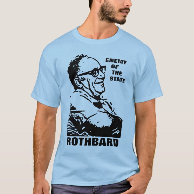 Camiseta Enemigo de Rothbard del estilo 2 del estado (Anverso)