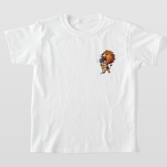 Camiseta Energetic Cartoon Lion Rocker Singing Loudly (Distribución)