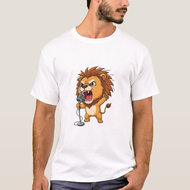Camiseta Energetic Cartoon Lion Singing (Anverso)