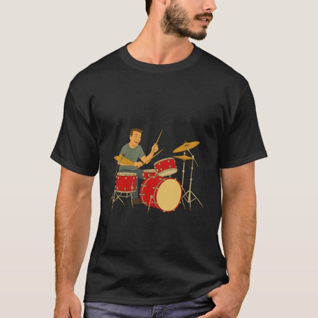 Camiseta Energetic man playing drums (Anverso)
