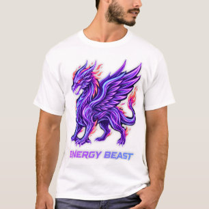 Camiseta Energía Bestia Fuego Purpura Neon Phoenix 