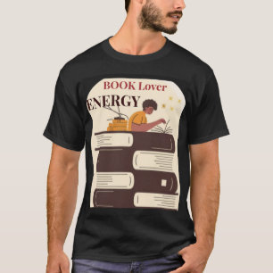 Camiseta Energía de Amante de Libros Tipografía Minimalista