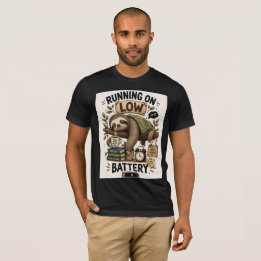 Camiseta Energía de perezoso cansado cargando vida lenta y