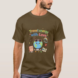 Camiseta Energía de viaje con amor Globo lindo