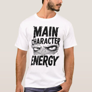 Camiseta Energía del Personaje Principal Anime Intenso Ojos