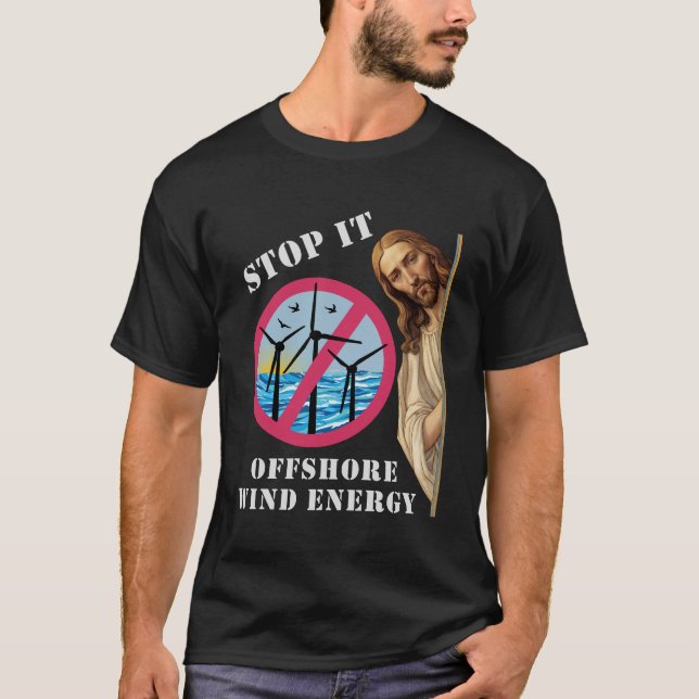 Camiseta Energía eólica marina, basta Jesús (Anverso)