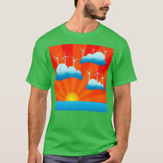 Camiseta energía eólica sostenible limpia