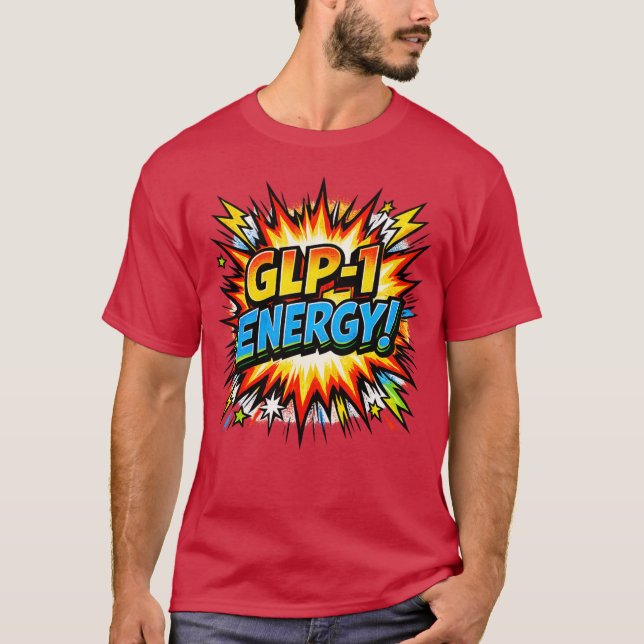 Camiseta Energía GLP-1 Arte Pop Cómic (Anverso)