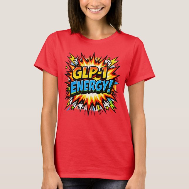 Camiseta Energía GLP-1 Arte Pop Cómic (Anverso)