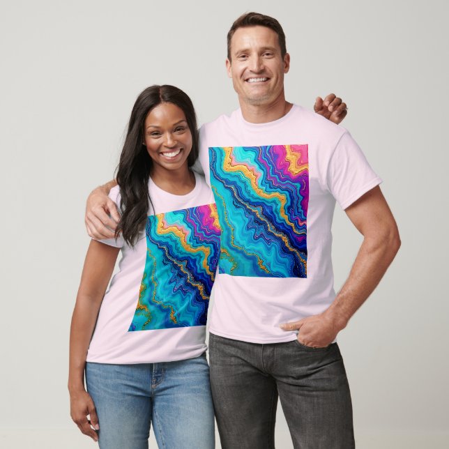 Camiseta Energía Mística Teal y Dorada (Unisexo)