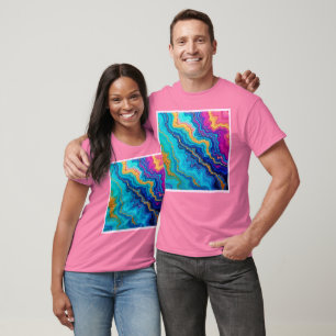 Camiseta Energía mística turquesa y dorada