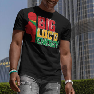 Camiseta Energía negra de Juneteenth Big Loc'd Libertad neg