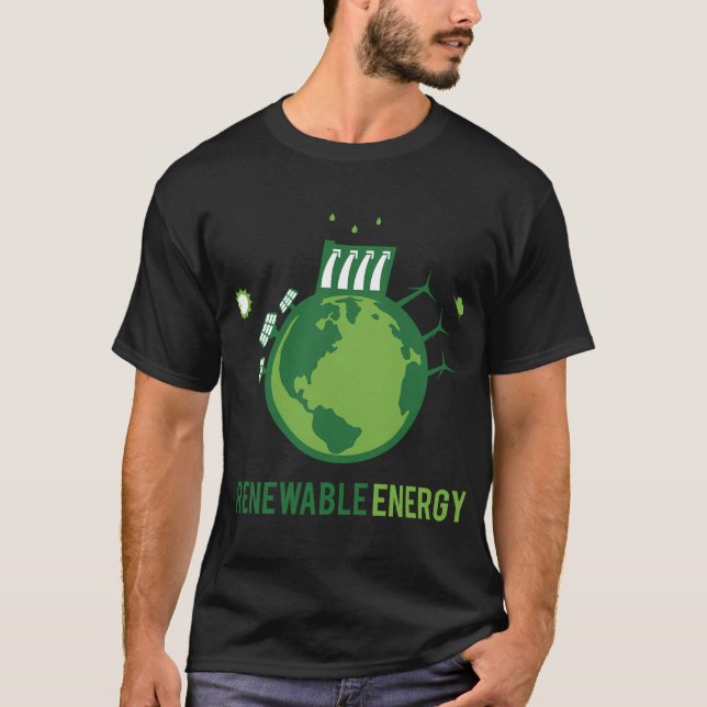 Camiseta Energía renovable Energía verde - Agua eólica sola (Anverso)