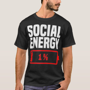 Camiseta Energía social Batería baja 1 Divertidos regalos d