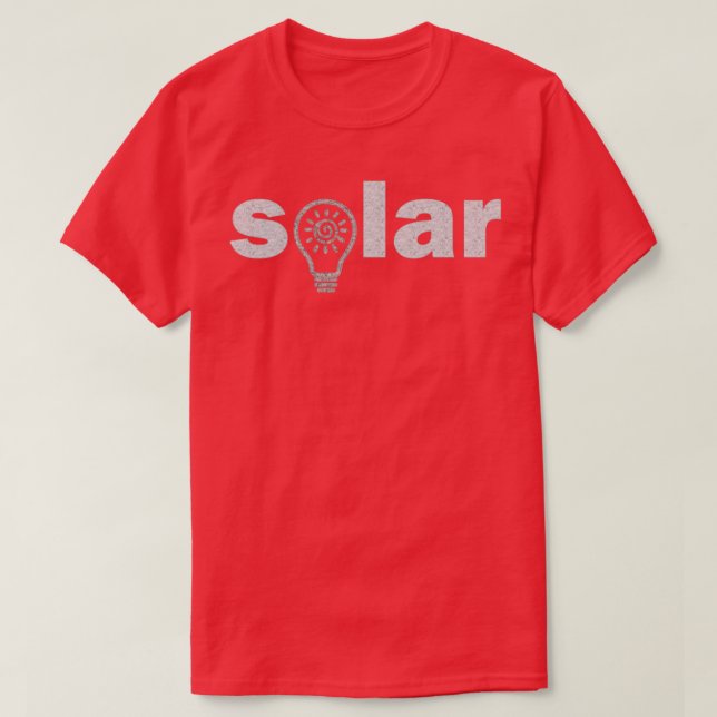 Camiseta energía solar bombilla de energía renovable con so (Diseño del anverso)
