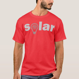 Camiseta energía solar bombilla de energía renovable con so
